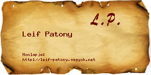 Leif Patony névjegykártya
